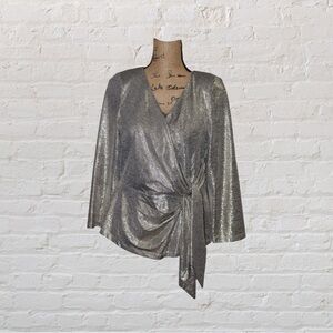 Adrianna Papell Silver Blouse